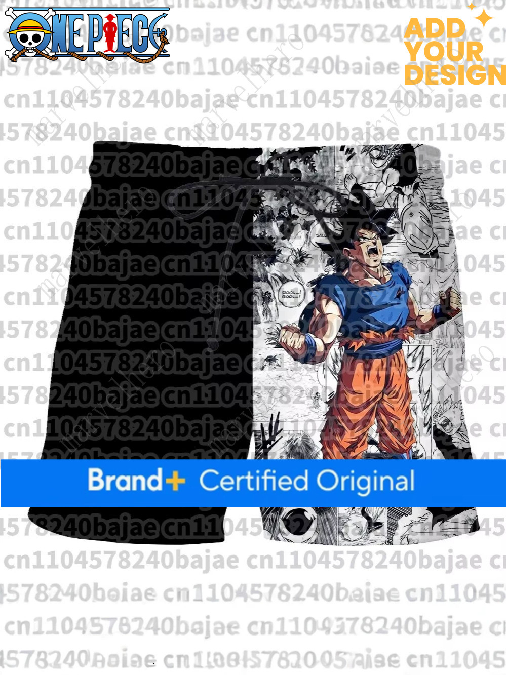 Cross-border independent website Temu, featuring factory wholesale of men's beach shorts with a One Piece skull print
