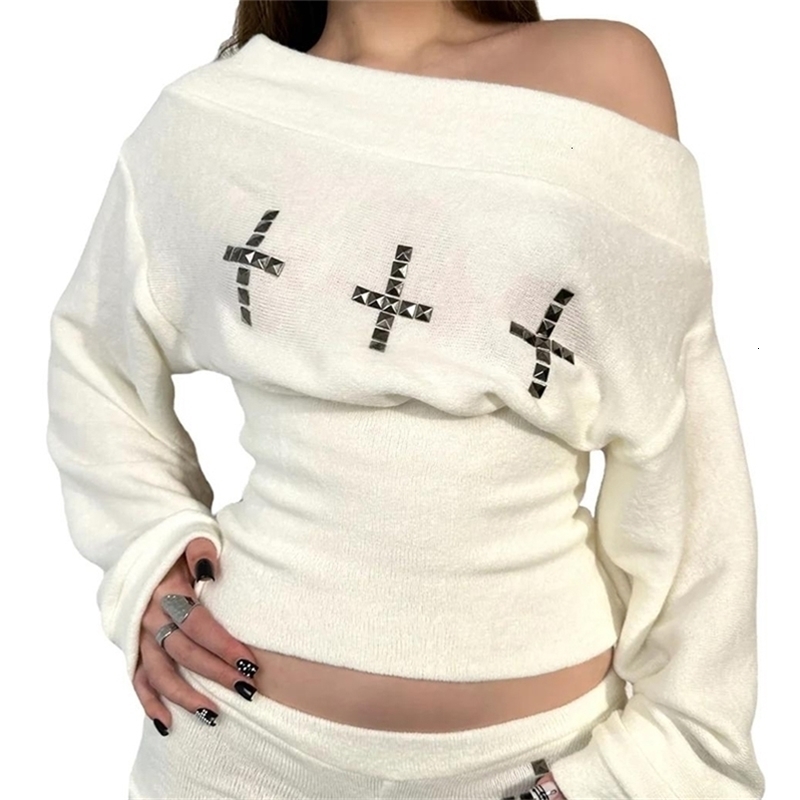 Y2K Gothic Women's Long Sleeve T-Shirt Casual Slim Chic Graphic Print Crop Top Grunge Punk Hip Hop Harajuku Aesthetic Streetwear 260917