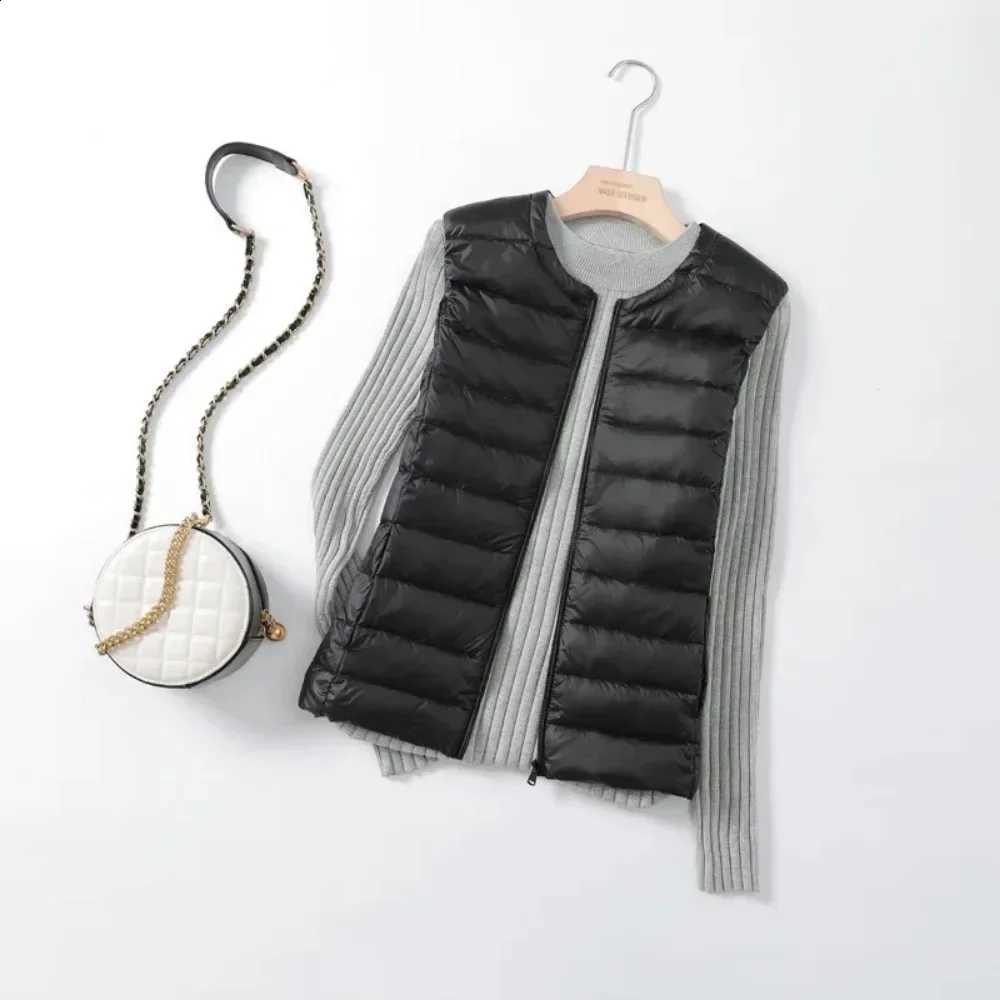 Sleeveless Ultralight Thin Packable Down Jacket Female O-Neck Casual Fashion Down Zipper Vest Coats 2024 New Women Autumn Winter H2609171