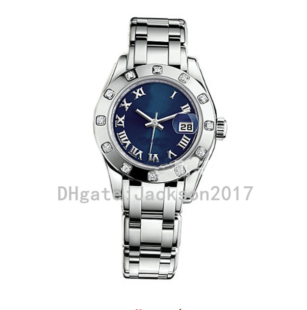 Ladies Watch 28mm blue Roman Dial Diamond Bezel 2813 Mechanical Automatic Stainless Steel 80299 80318 Women's Watches woman wrist watches
