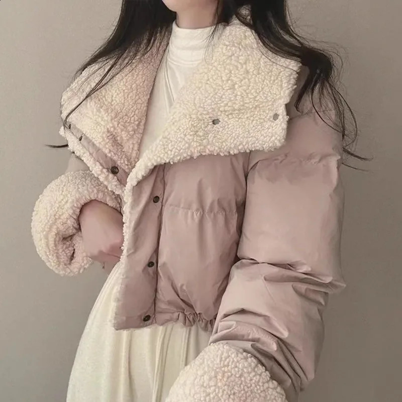 Women's Winter Tops Jacket Cotton Coat Versatile Skinny Long Sleeve Lapel Short Warm Thickened Vintage Comfortable Versatile 260917