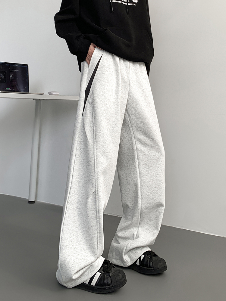2025 Men's Solid Casual Pants Drawstring Straight Spring Autumn Fashion Streetwear Sweatpants Baggy Trousers 26L0918
