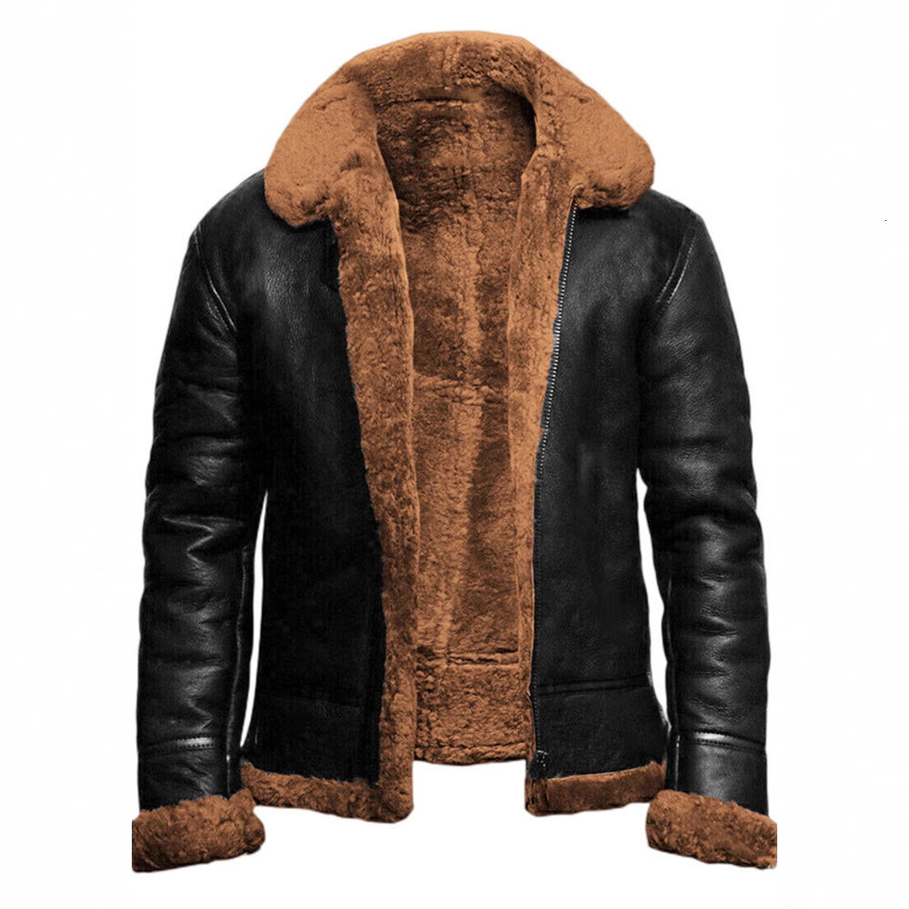 Men 2026 winter new fur-lined jacket for European American street style. collar, fur and leather, thickened men's Coat