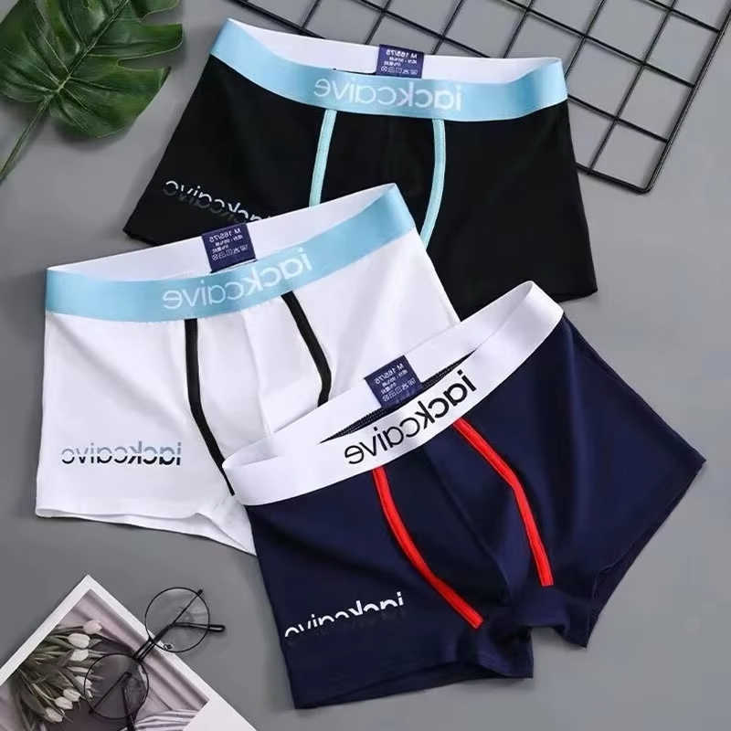 Panties Male Underpants Cotton 3Pcs Men's Underwear Boxers Breathable Man Boxer Printed Underpants Comfortable Shorts Men Underwear M-3XL D2609