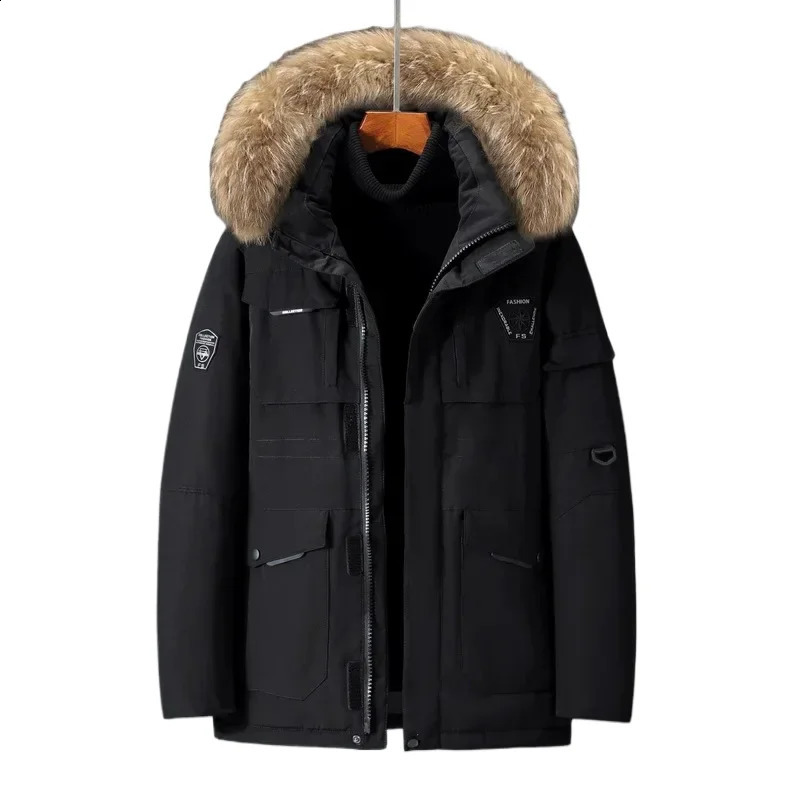 Winter Men Hooded Fur Collar Puff Jackets Duck Down Coats Quality Male Casual Warm Down Jackets Windproof Waterproof Coats 4 260917