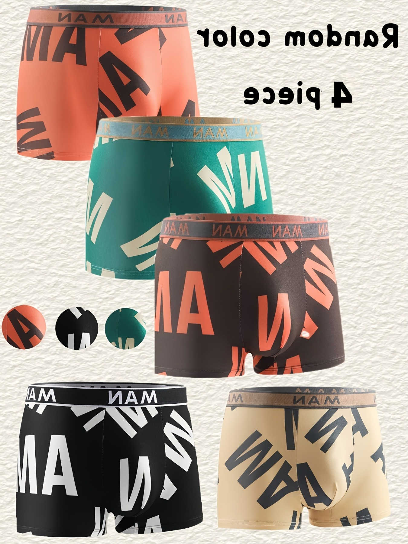 Shorts Underpants Boxer 4pcs Men's Male Underpants Breathable Sexy Thin Cool Feeling Panties U Convex Lingerie D260918