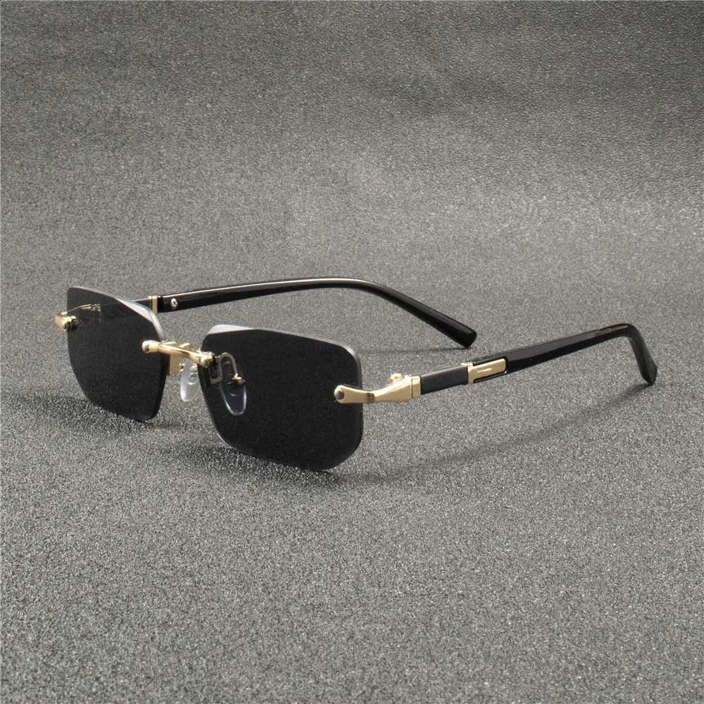 Fashion 8PCS Rectangle Rimless Sunglasses Popular Women Men Shades Small Square Sun Glasses For Female male Summer Traveling N260814