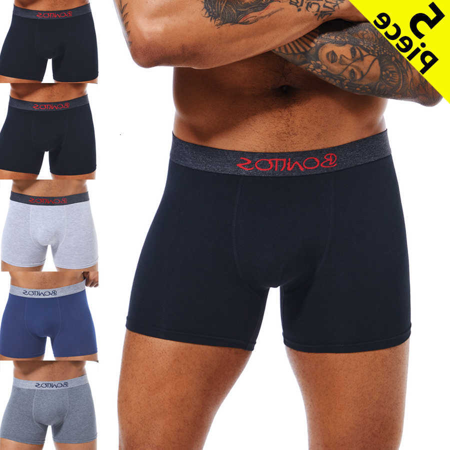 Cotton Men's Panties Underpants 5pcs Boxer Briefs Letter Elastic Band Men Underpants Classic Solid Color Boxers Underwear For Man BONITOS D2609