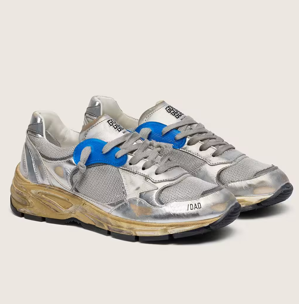 Top Quality Men Women Dad-Star Sneakers Silver Gold Laminated Leather Mesh Runner Sports Reflex Fabric Party Dress Casual Walking EU35-46