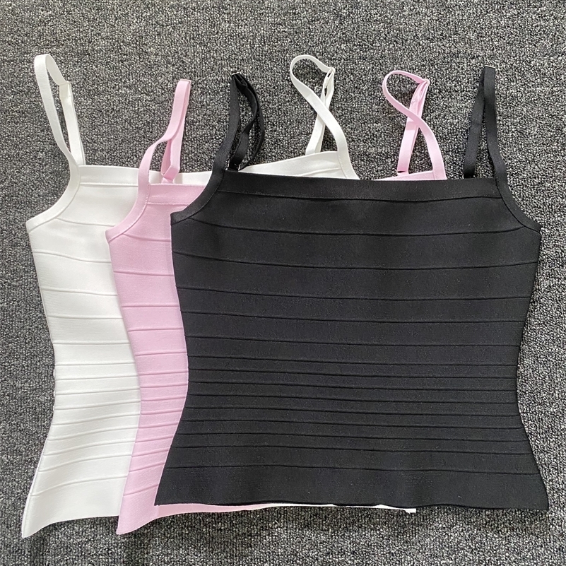 Pos Bandage Camisoles 2026 Summer Women Spaghetti Strap Slash Neck Stripe Bodycon Tops Evneing Party Club Top Clothes 260826