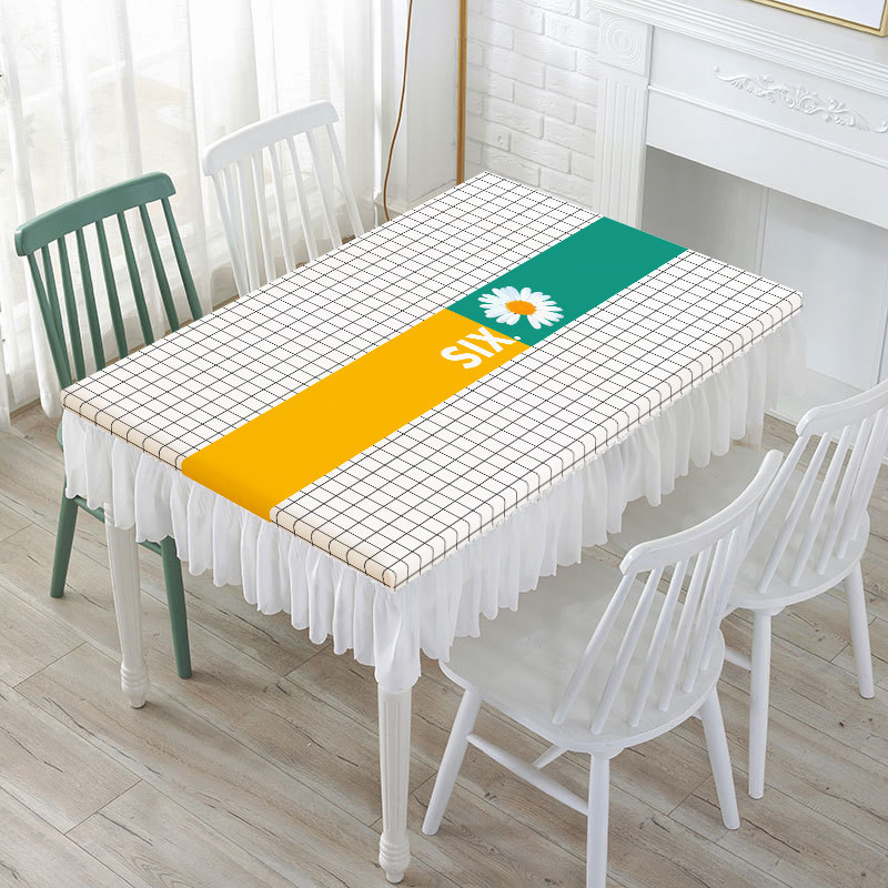 Nappe rectangulaire de Style crème personnalisée, résistante à l'huile, imperméable et sans entretien, facile à nettoyer, nouveau Design minimali