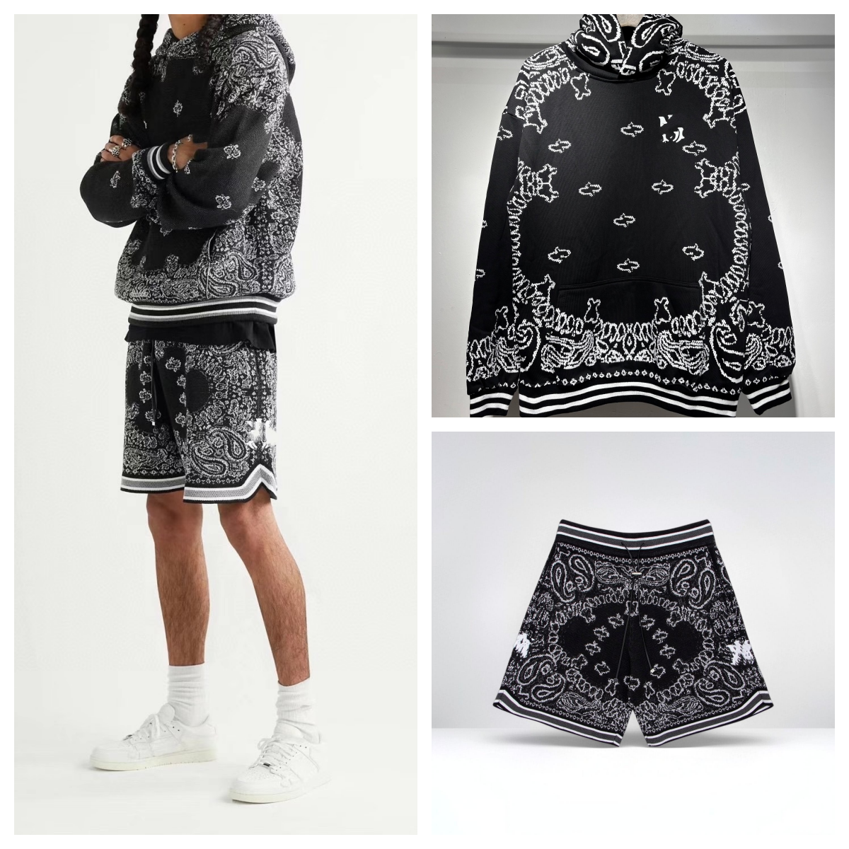 Amirilly Designer Hoodie set oversized hoodies set Men high street letter Print Casual Knitted shorts amirilly designer hoodie casual street wear un