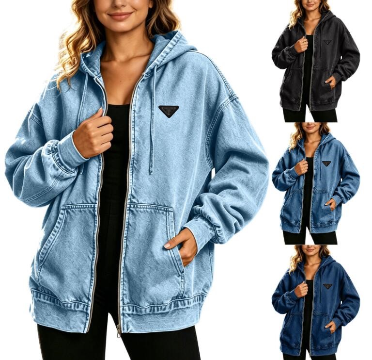 Veste de créateur nouvelle lettre lâche vêtements bleus veste en jean pour femme marque de luxe vêtements d'extérieur haut à manches longues mant