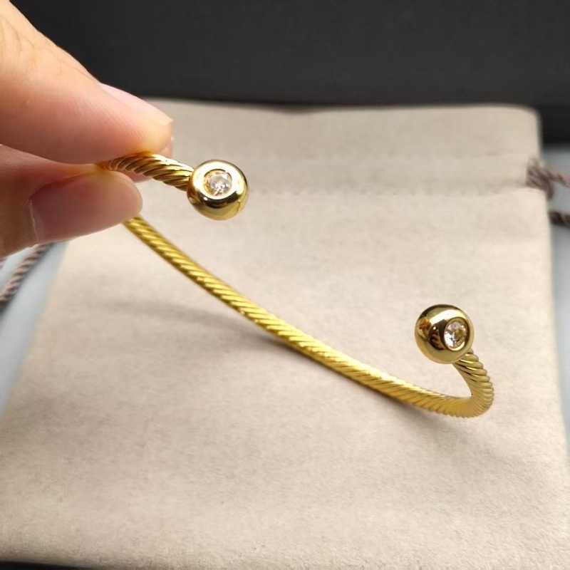 designer bracelet High Quality Charm Open Cuff Bangles 925 sterling silver Inlaid jewels middle Men Women Fashionable dressing style Birthday presen
