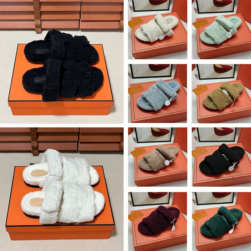 Luxury Fur Slides Designer oran Slippers chypre Sandals Mules Fall Winter Homewear Slide Men Women Footwear Comfortable Fuzzy Flip Flop Fluffy Wool