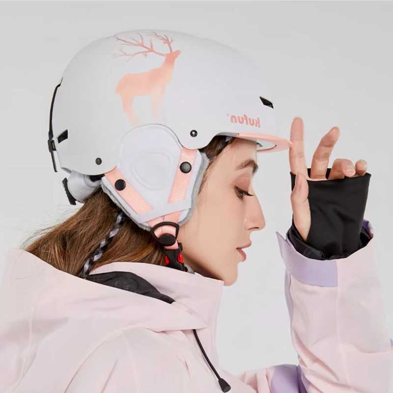 Helmets KUFUN Ski Helmet Ski Snowboard Winter Sports Earmuffs AdjustabLE Brim Men Women Girls Boys Children Kids Cat Shark Deer Bear D260919