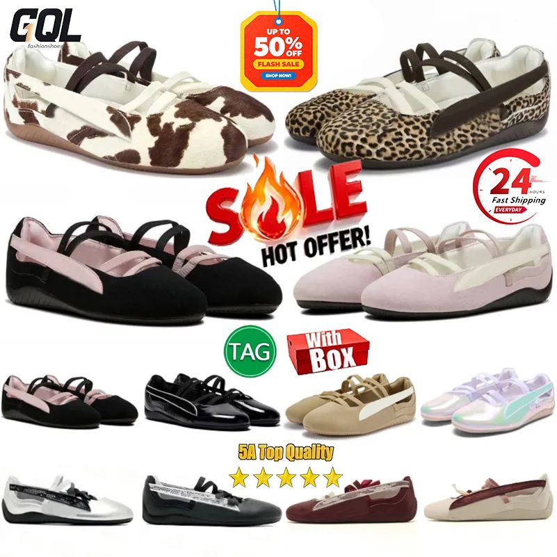 Designer Sneaker Ballet Chaussures Femmes Robe Chaussures Plat En Cuir Verni Noir Blanc Léopard Dentelle Rouge Perlé Argent Beige Baskets Formell