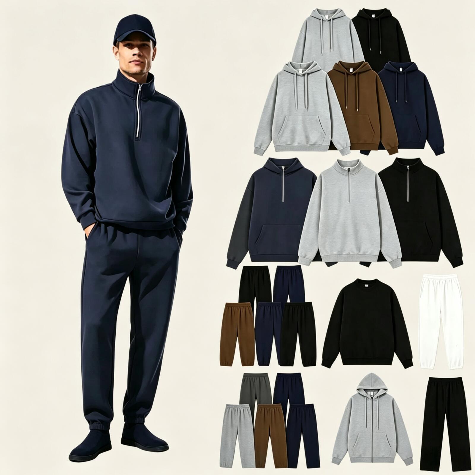 10A 2026 sale Zipper Coat Basic men Hooded Comfort Athletic Lounge women sweatshirt Pants sets Men Hoodie Jacket sweat set alosetismly men wowomen c