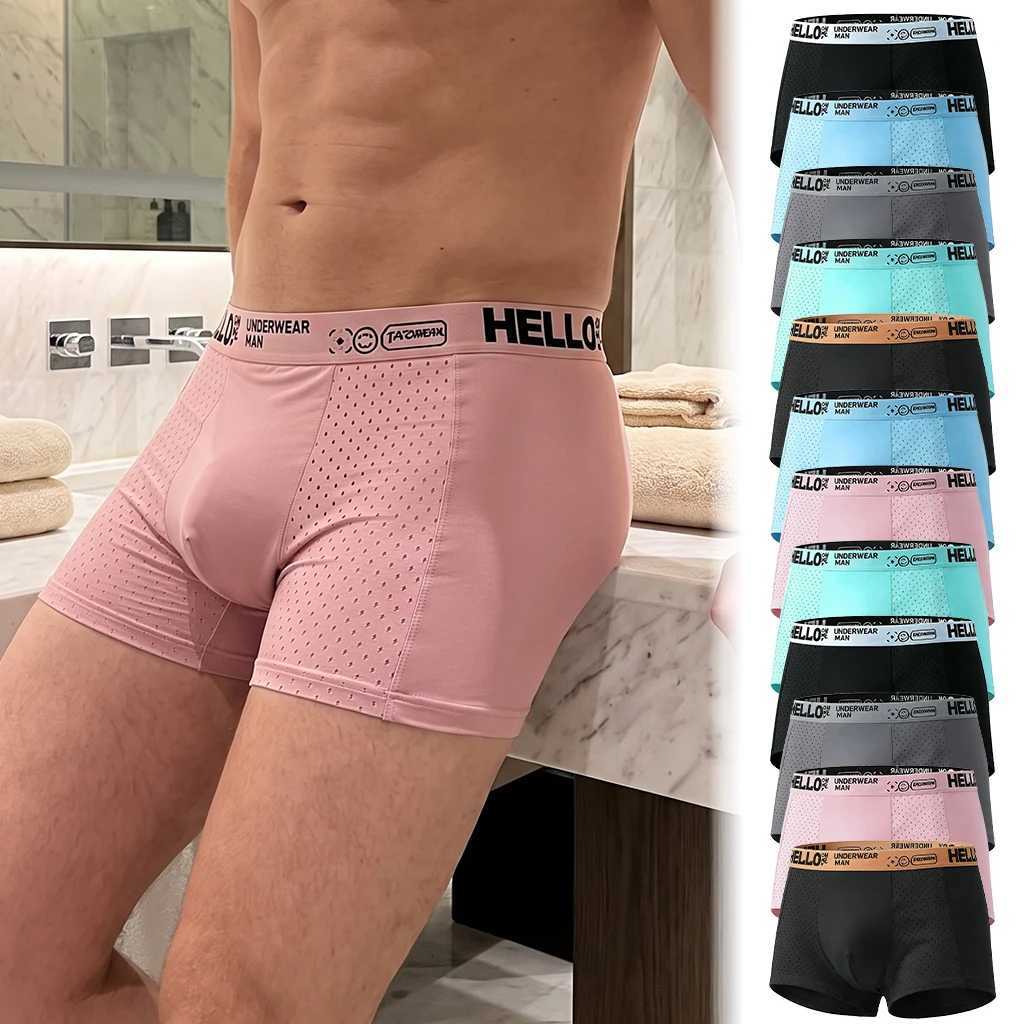 Shorts Underpants 6pc Mens Boxers Ice Silk Men Panties Seamless Sexy Underwear Man Underpants Panties Male Antibacterial Breathable Briefs D2609181