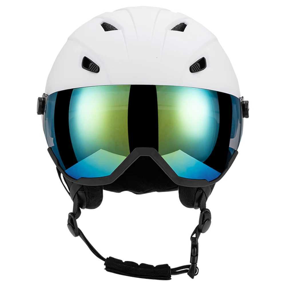 Ski Helmets Integrated Ski Helmet Men and Women Snowboard Helmet with Removable Visor Goggles For Outdoor Skiing Winter Sports D2609191