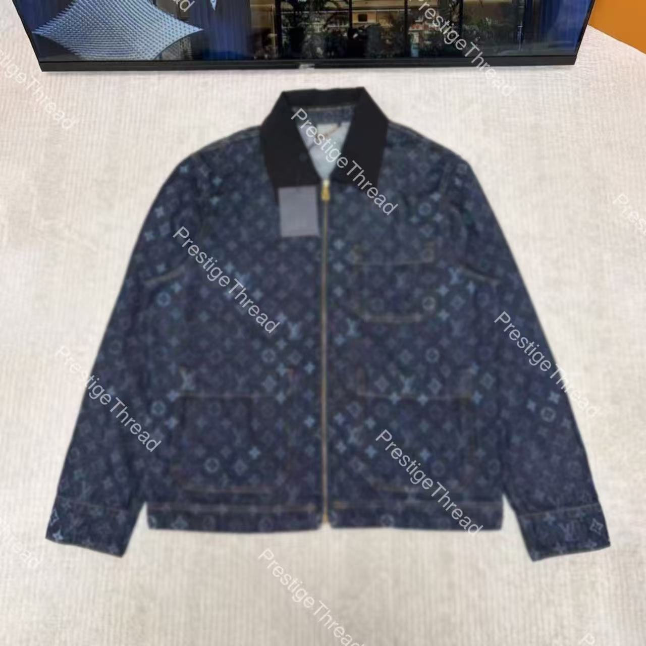 Designer men's suit denim shorts shirt burned flower gradient letter jacquard denim jacket denim pants