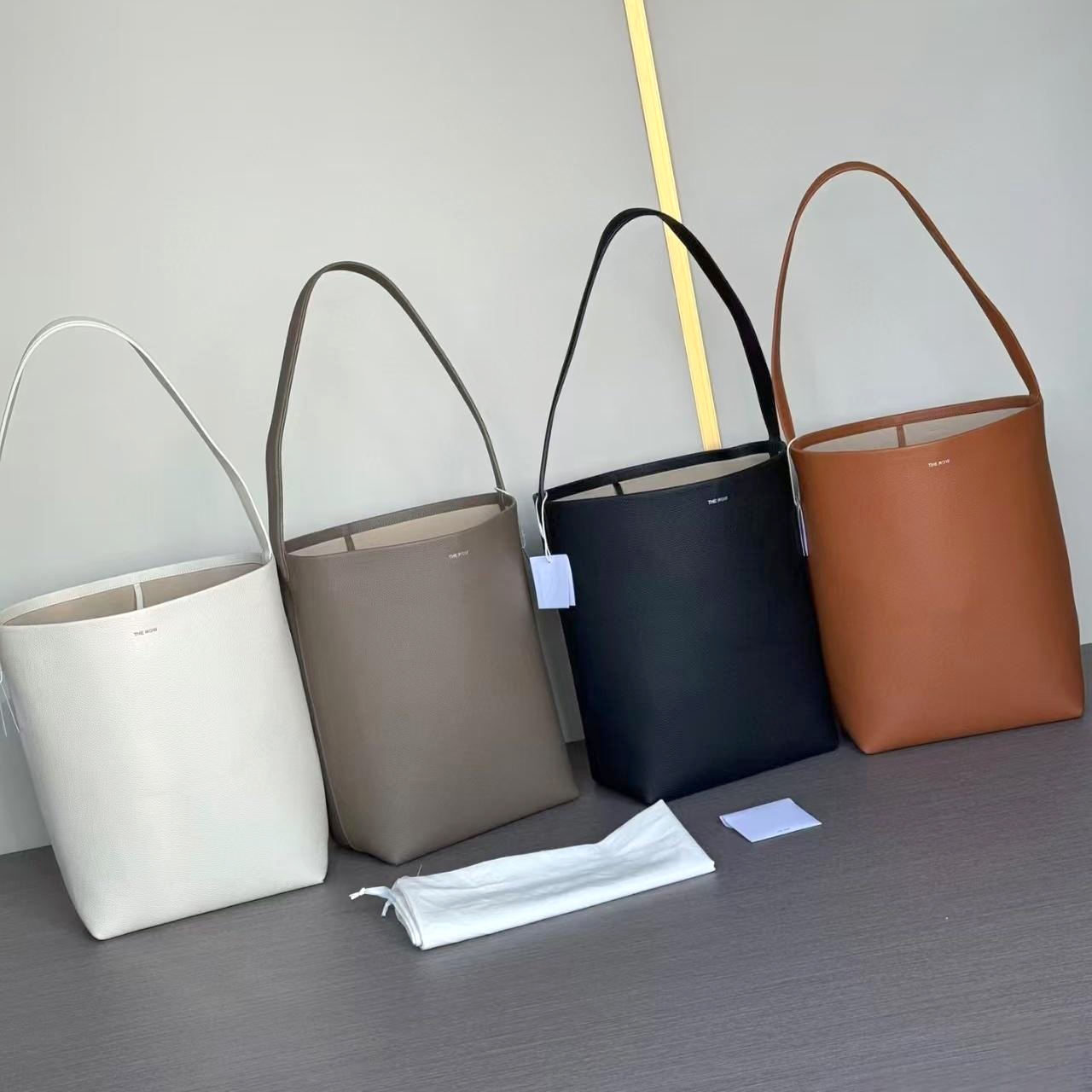 The Rowwe Grain Leather Bucket Tote Bags Designer Womens Large Capacity Shoulder Handbag Luxurys Casual Summer Satchel Purse Daily Office Travel Sho