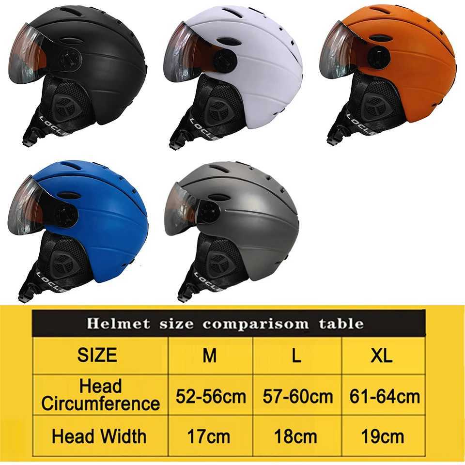 Helmets LOCLE Skiing Helmet Ski Winter Outdoor Sports Men Women Ski Helmet Skiing Snowboard Snow Skateboard Helmet With Goggles Visor D2609191
