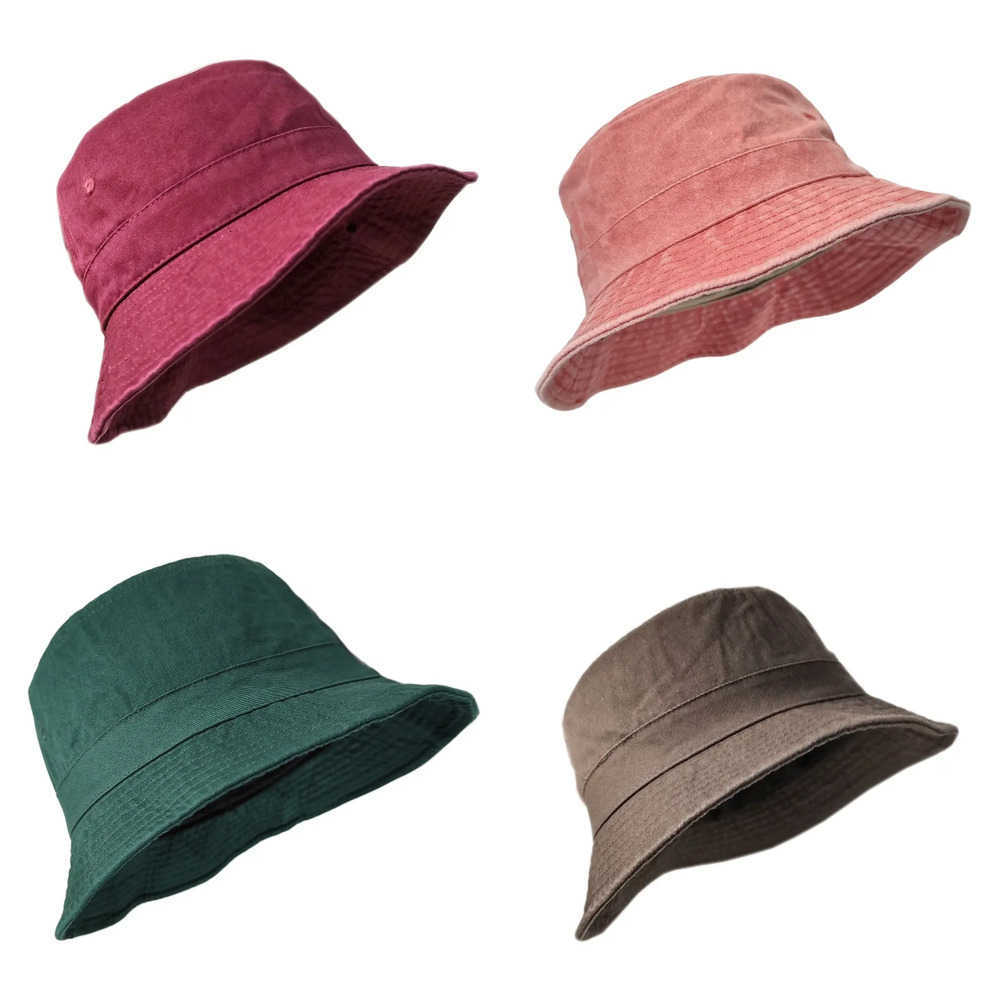 Washed Berets Head Korean Big Denim Bucket Hats Men Sun Hat Plus Size 64cm Oversize Bob Panama Unisex Big Size Fisherman Cap custom J260919