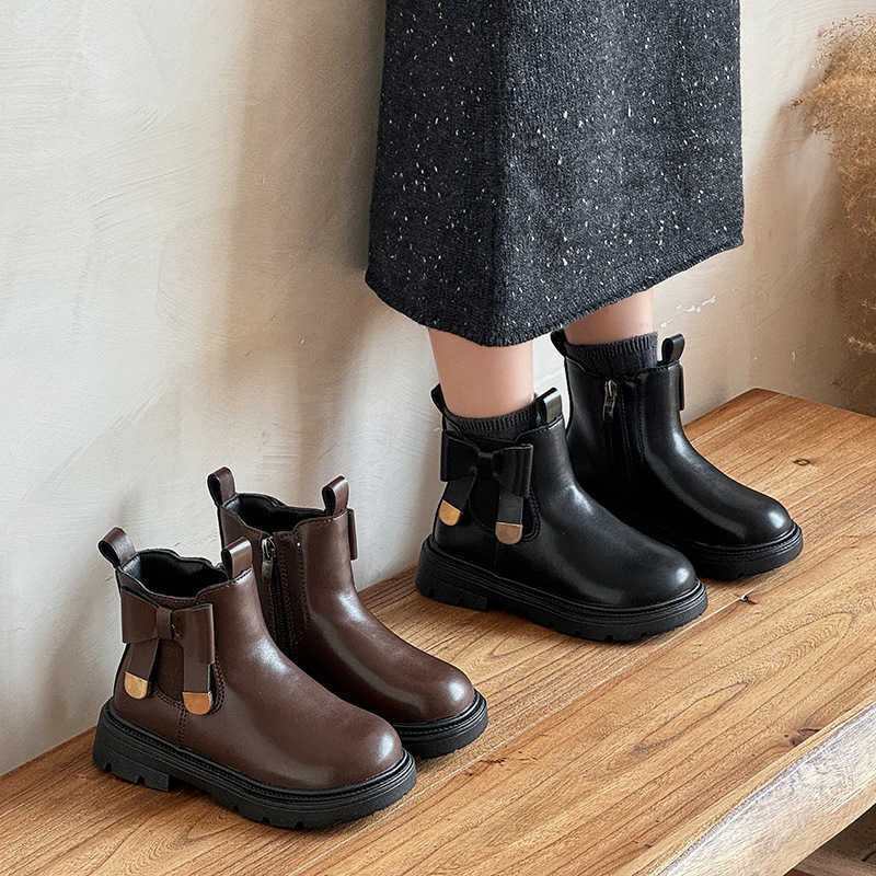 Casual Boots Children Boots for Girls 2025 Autumn Winter New Fashion Korean Style Soft Bottom Anti-slippery Versatile Princess ShoesT260919