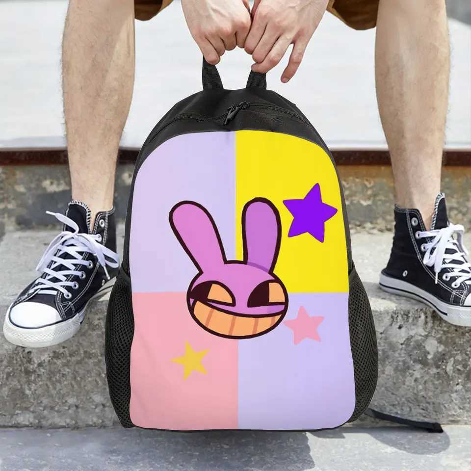 Jax Cartoon Digitals Circus Zaino da donna Trend Borsa da scuola per studenti Zaino per laptop Ragazzi Ragazze Borsa a tracolla da viaggio L2609197U