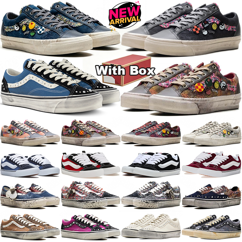 free shipping with box van old skools shoes knu designer pearlized sneakers pearl mens trainers women men outdoor sports sneaker runners casual walk