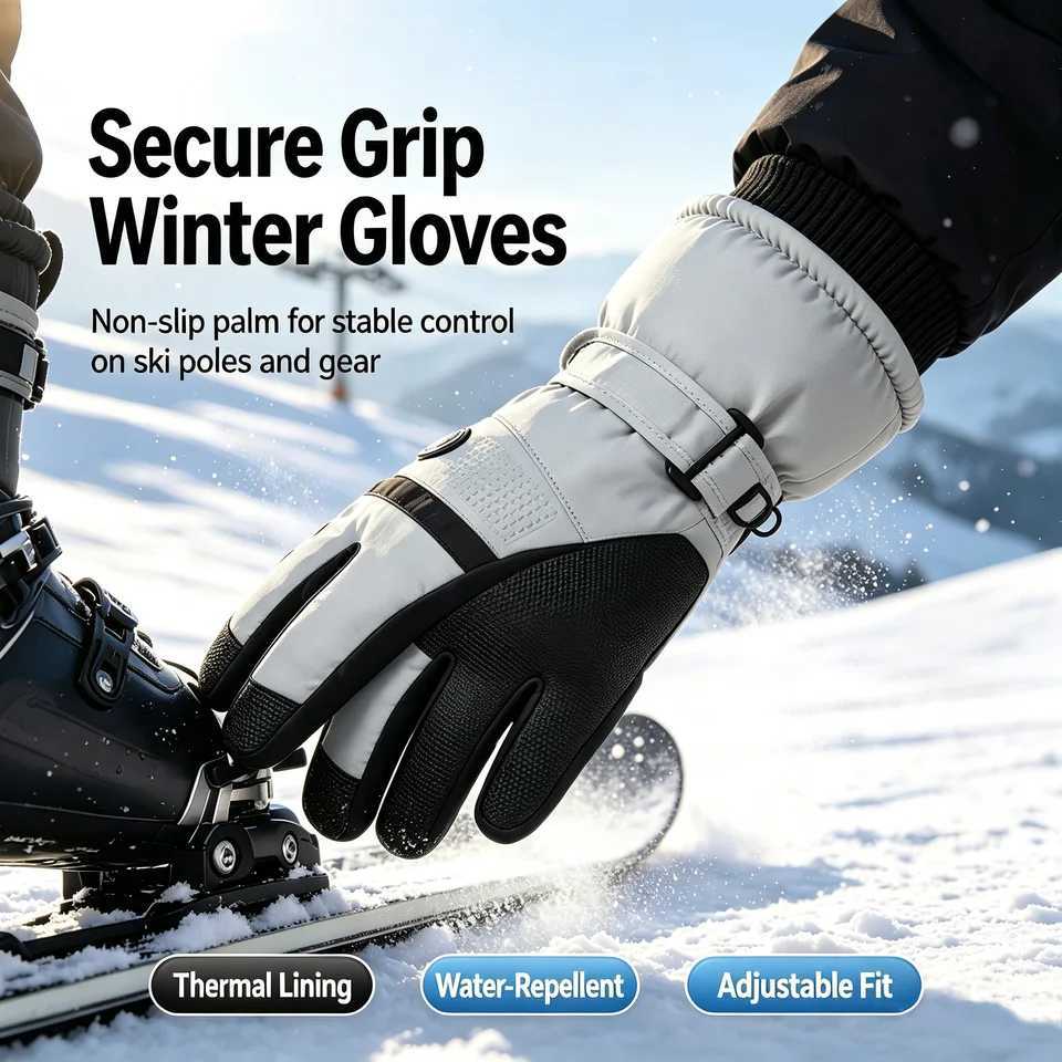 Ski Gloves Autumn Winter Warm Ski Gloves Touch Screen Outdoor Sports Cycling Snow Play waterProof Fleece Full Palm Skiing Snowboard Gloves D2609191