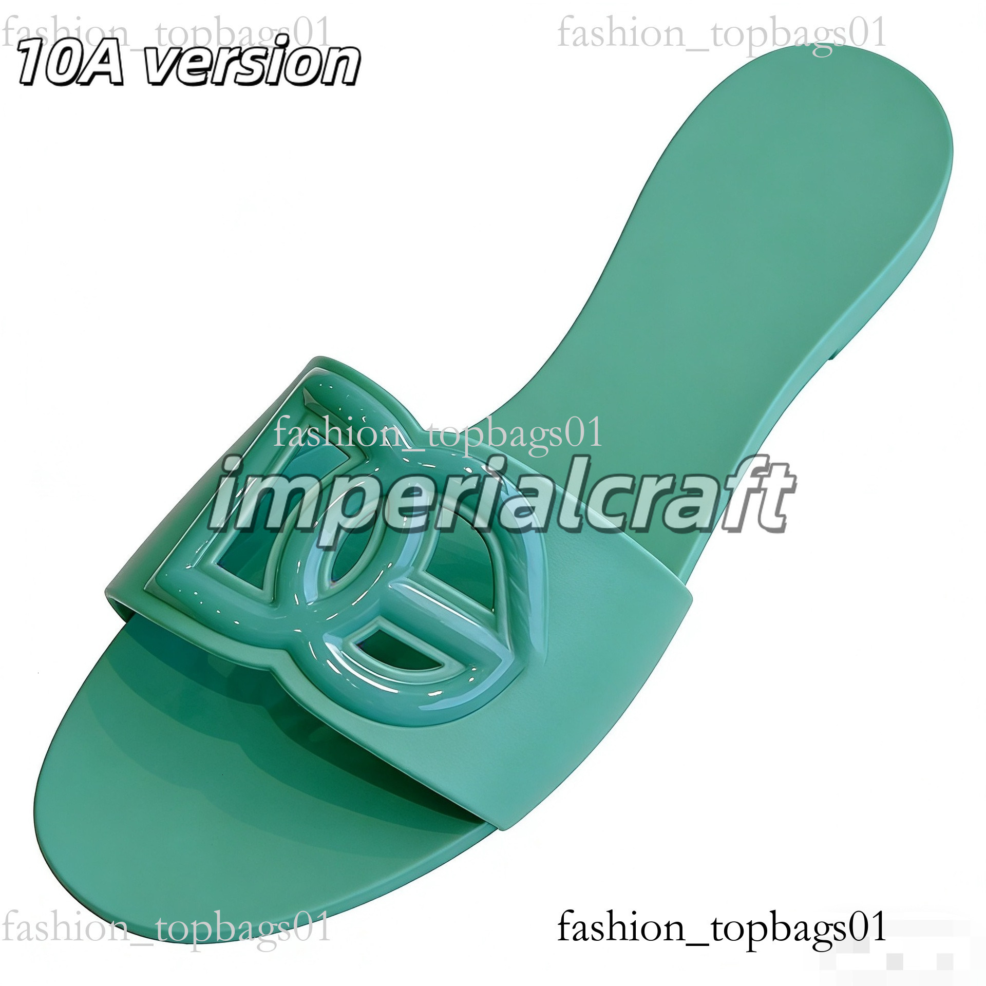 2026 Designer dolce Sandals Interlocking dolce gabban Slides Rubber Slippers Ladies Flat Beach Jelly Summer Fall Mules Outdoor Waterproof Luxury Siz