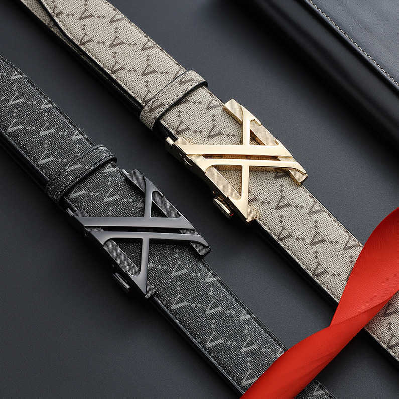 New 2026 Men's Belt Leisure Versatile Letter Old Pattern Belt Genuine Leather Business Premium Metal Automatic Buckle Belt S2609193IED