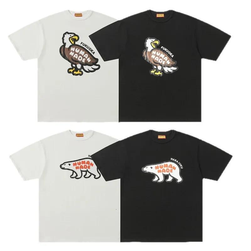 Designer Shirts Fashion T Shirts Retro Bamboo Cotton Round Neck Loose T Shirt With Cartoon Animal Print Short Sleeves Trendy