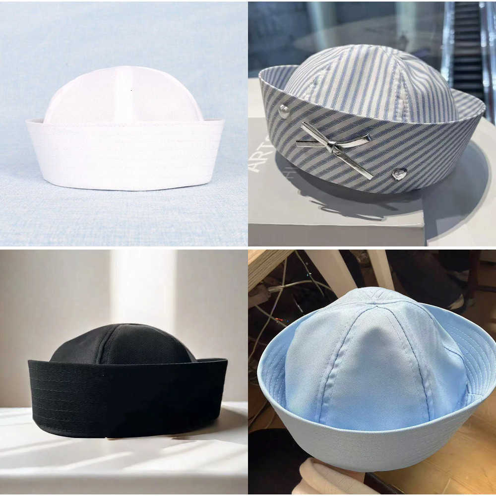 Striped Berets Breathable Korean Fashion Sailor Hat Ins Style Thin Flip Octagonal Beret Summer Unisex Outdoor Stripe Versatile Hat J260919