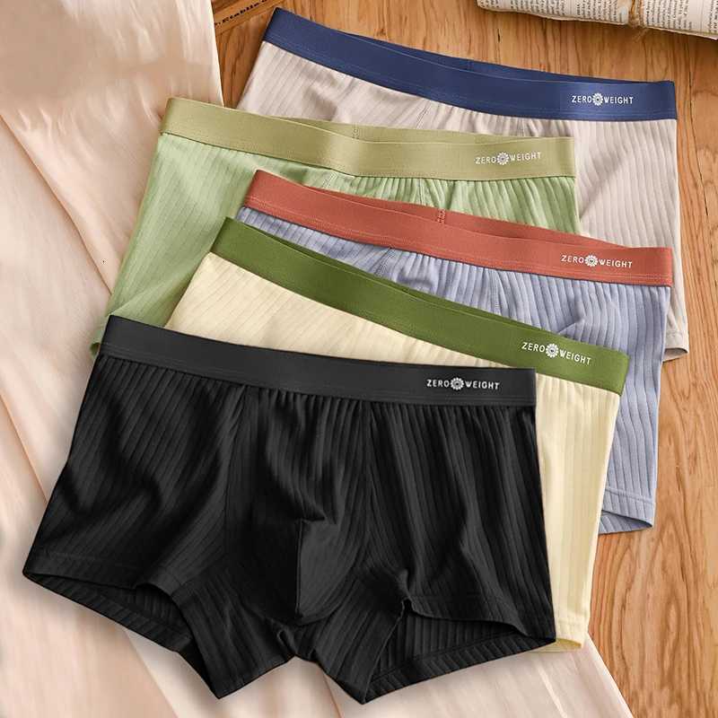 Men's Boxer Shorts Underpants 4Pcs Underwear Sexy Panties Cotton Boxers Striped Underpants Male Shorts U Convex Lingerie Plus Size 2XL-6XL D260