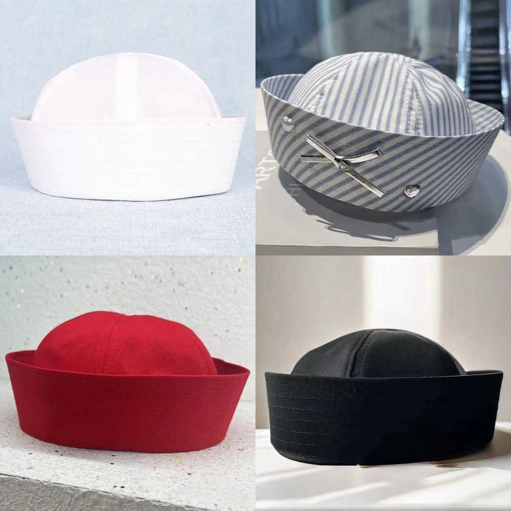 Breathable Striped Sailor Hat Berets Ins Style Cute Thin Flip Octagonal Beret Summer Unisex Outdoor UV Protection Hat Women's Cap J260919