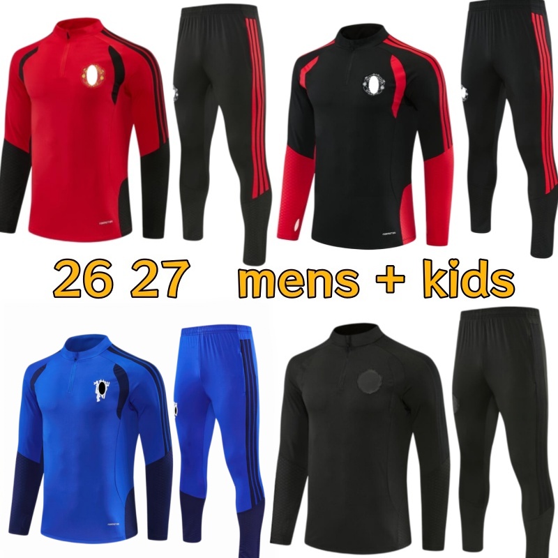 manchester 2026 27 Unitedd Survêtement de football Ensembles d'entraînement pour hommes et enfants Chandal 25 26 B. FERNANESCUNHA HOJLUND MARTINE