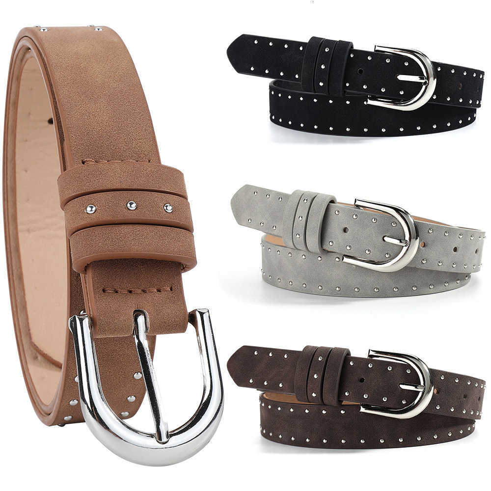 Cintura Da Bambina In Pelle Scamosciata Con Fibbia E Ganci Affilati. Cintura da donna per jeans retrò e unici. Disponibile. S260919F79S