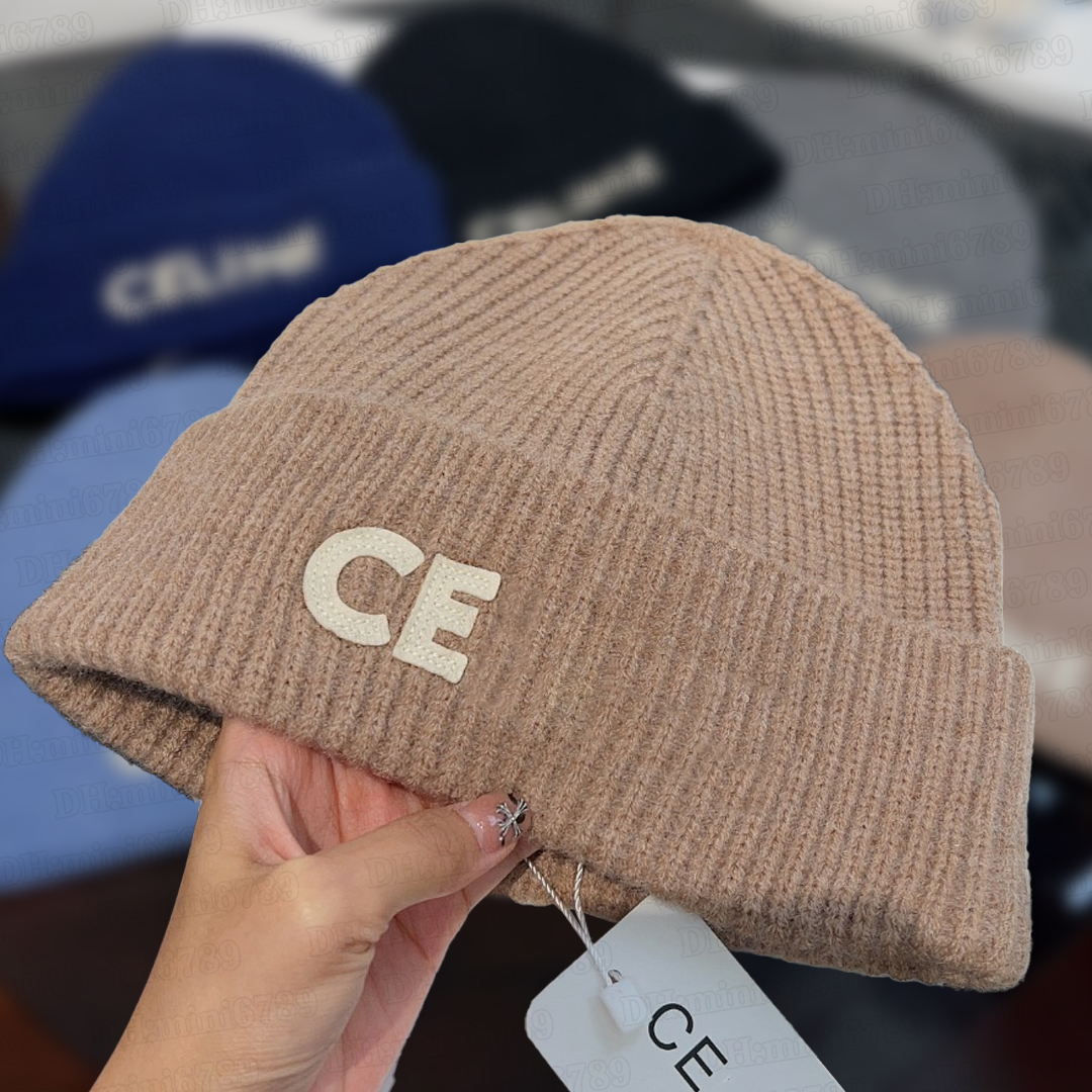 TOP designer beanie good material embroidery ribbed knit hat Luxury CE knitted hats classic UNISEX trend autumn winter Elegance versatile wool hat s