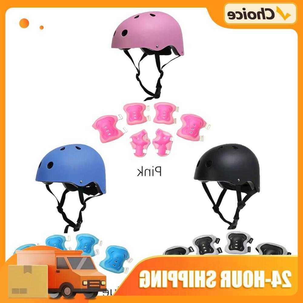 Knee Ski Helmets Children Elbow Pads Wrist Guard Safety Protection with Helmet Riding Wrist Guards Shock-absorbing 7 in 1 Sports Accessories D260919
