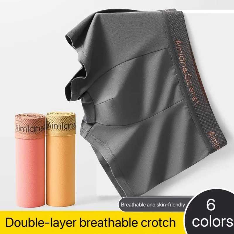 Sporty Men Underwear Underpants 4Pcs Boxers Plus Size Youth Boxer Shorts Comfortable Breathable Flat Pants Men's Square Panties Briefs Gift D26