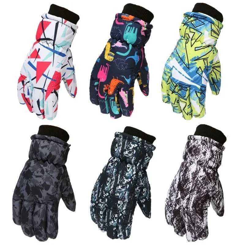 Ski Gloves Thermal Children Ski Gloves Winter Outdoor waterProof windpro of Fleece Warm Child Snowboard Winter Snow Gloves for Skiing Riding D260919