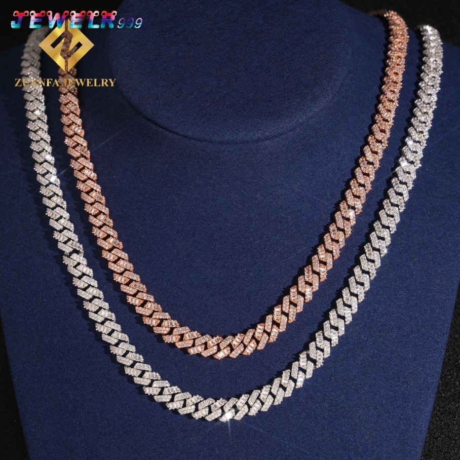 2027 GRA Certificate Pass Diamond Tester 925 Silver 10MM Popular Iced Out Moissanite Cuban Link Chain Necklace