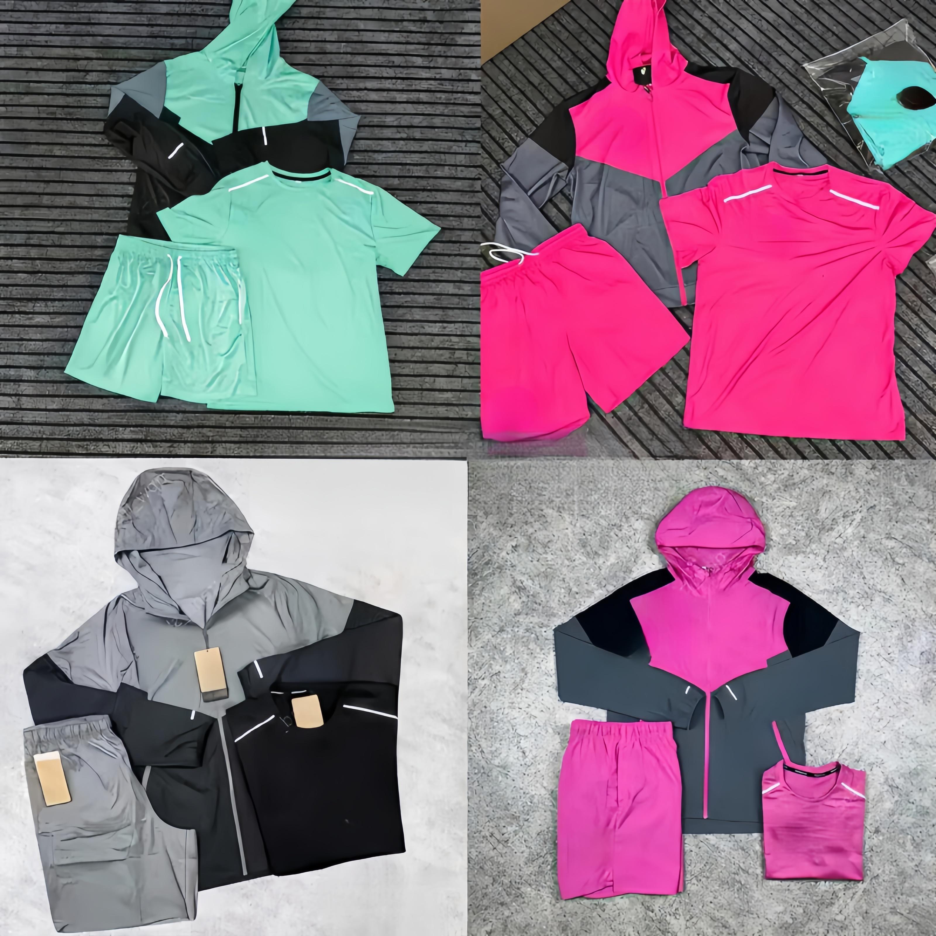 High quality set running pantalon monterex tracksuit tech 3-piece set sports fiess jogging suits running shirts quick dry sportswear sweatpants Set
