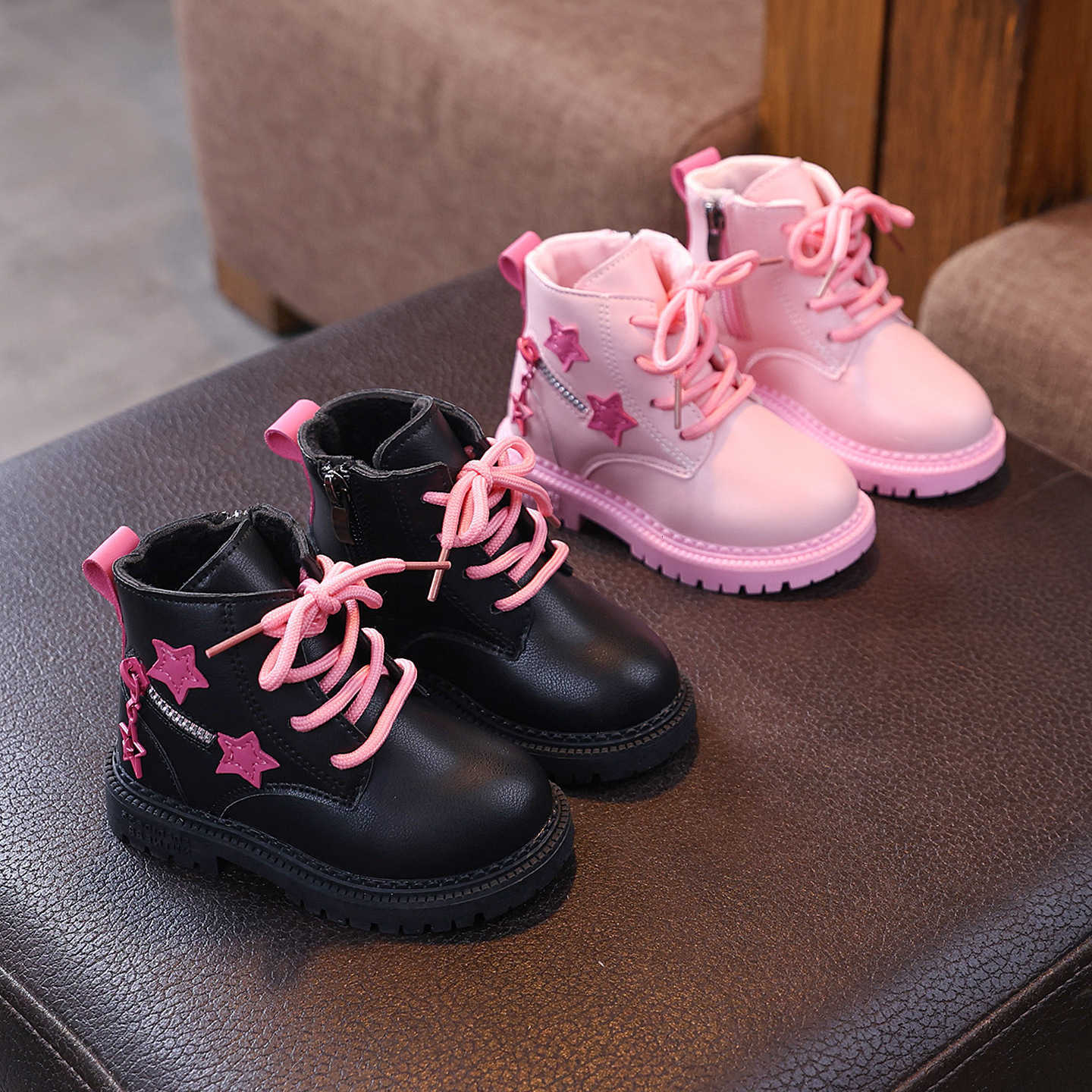 Girls Princess Boots Boots Round Toes Kids Short Boots Versatile Suede Warm 2025 Winter New Children Ankle Boots Pu Leather Soft SoleT260919