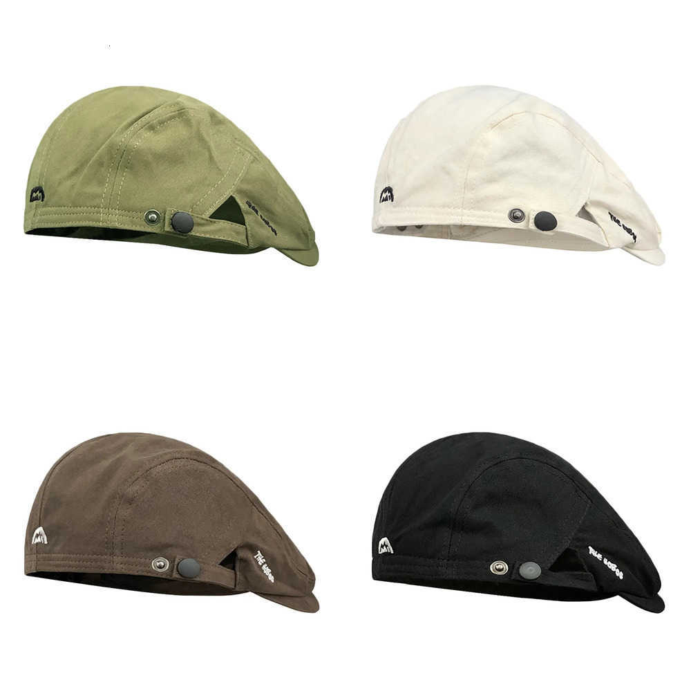 Embroidery Summer Berets Beret Spring Hat Vintage Front Back Wear Newsboy Cap Cotton Soft Flat Hat Outdoor J260919