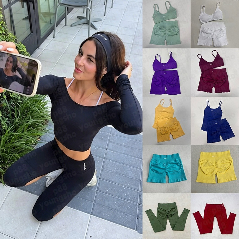 Designer dfynelies sports bra leggings 2 piece set yoga pilates dyfne gym set high waisted dfynelies flares jogger soff shoulder top dyfyne one piec
