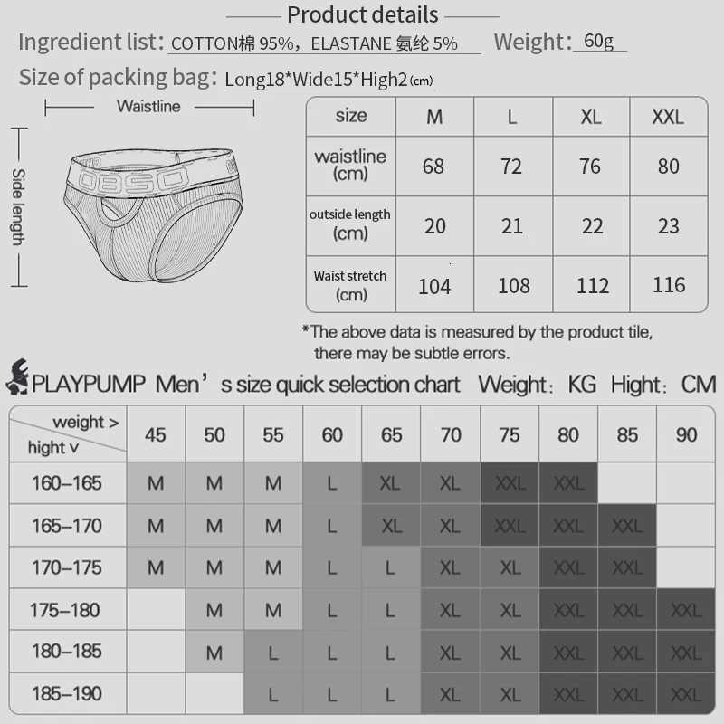 Cotton Breathable Underpants Men 1/3Pcs Underwear Bikini Panties Underpants Sexy Large Crotch Pouch Mens Briefs with Front and Back Cutouts D2609181